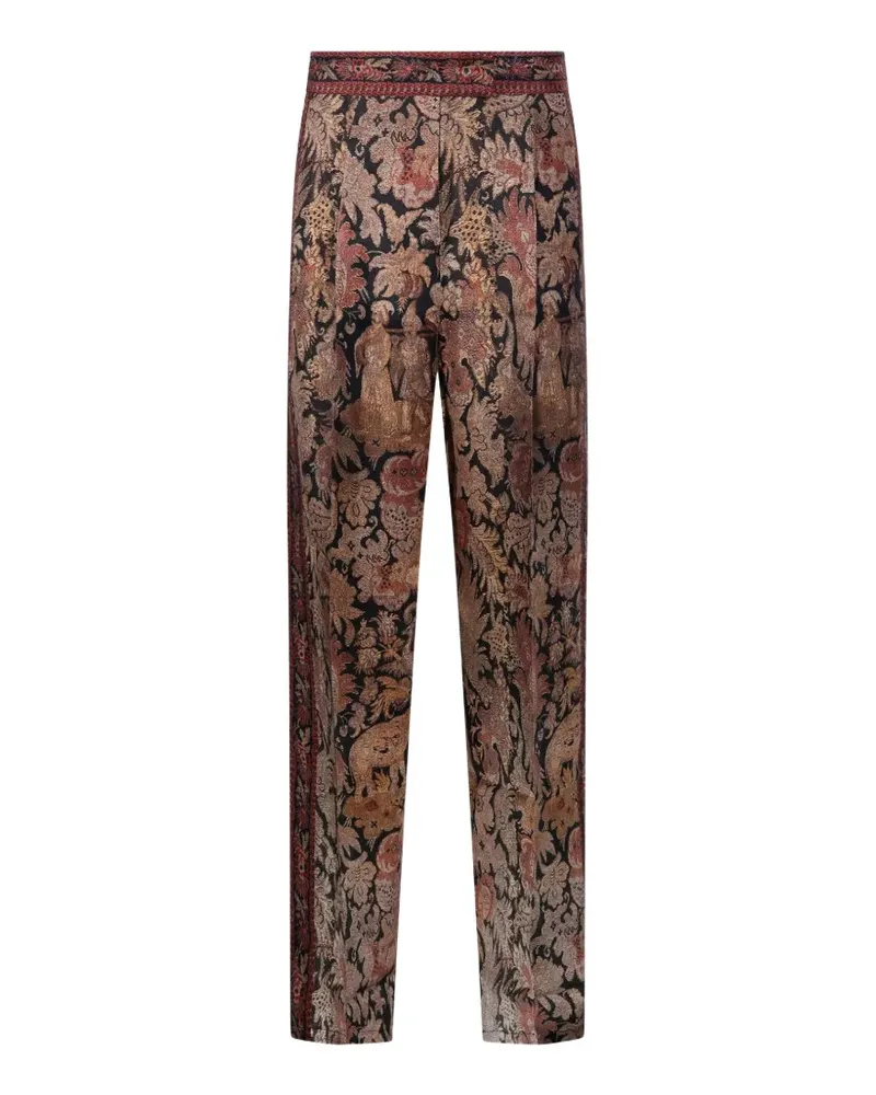 Pierre-Louis Mascia Cialda paisley-print pleated trousers - Schwarz Schwarz