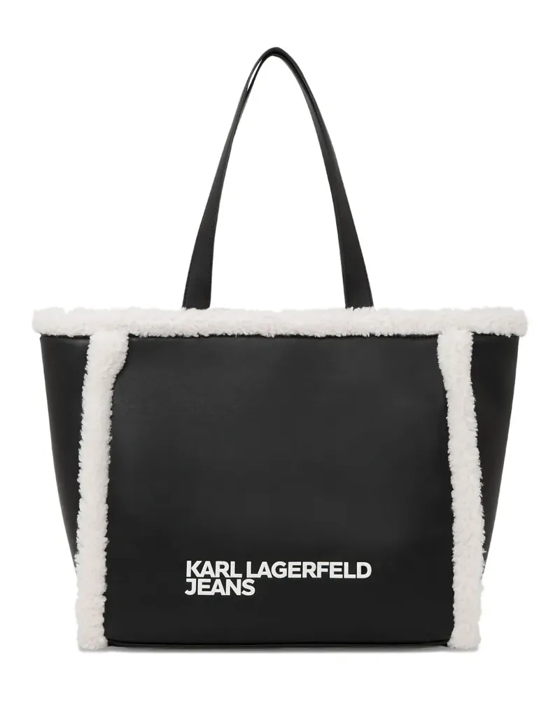 Karl Lagerfeld Handtasche mit Shearling - Schwarz Schwarz
