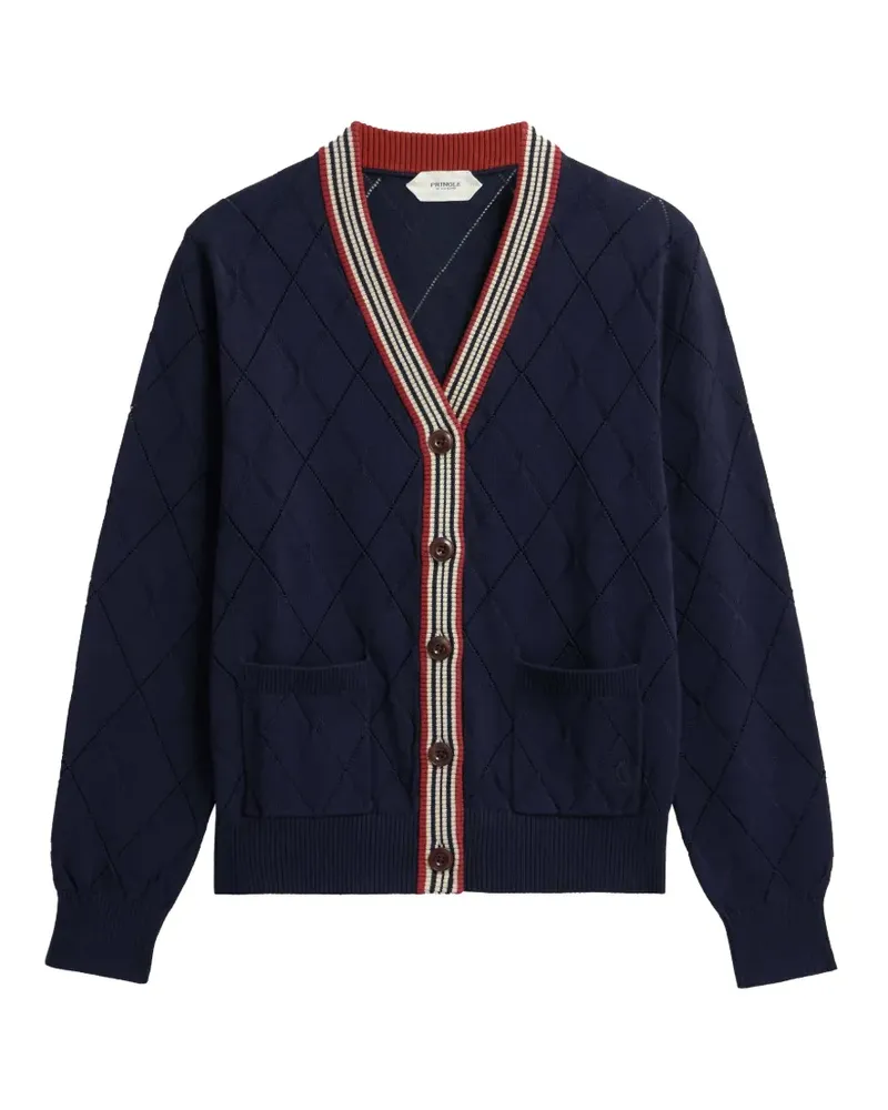 Pringle of Scotland Strukturierter Cardigan mit Argyle-Muster - Blau Blau