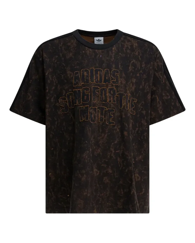 adidas T-Shirt mit Acid Wash - Schwarz Schwarz