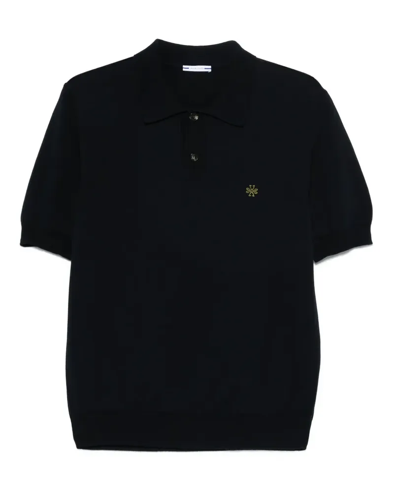 Jacob Cohën Fein gestricktes Poloshirt - Blau Blau