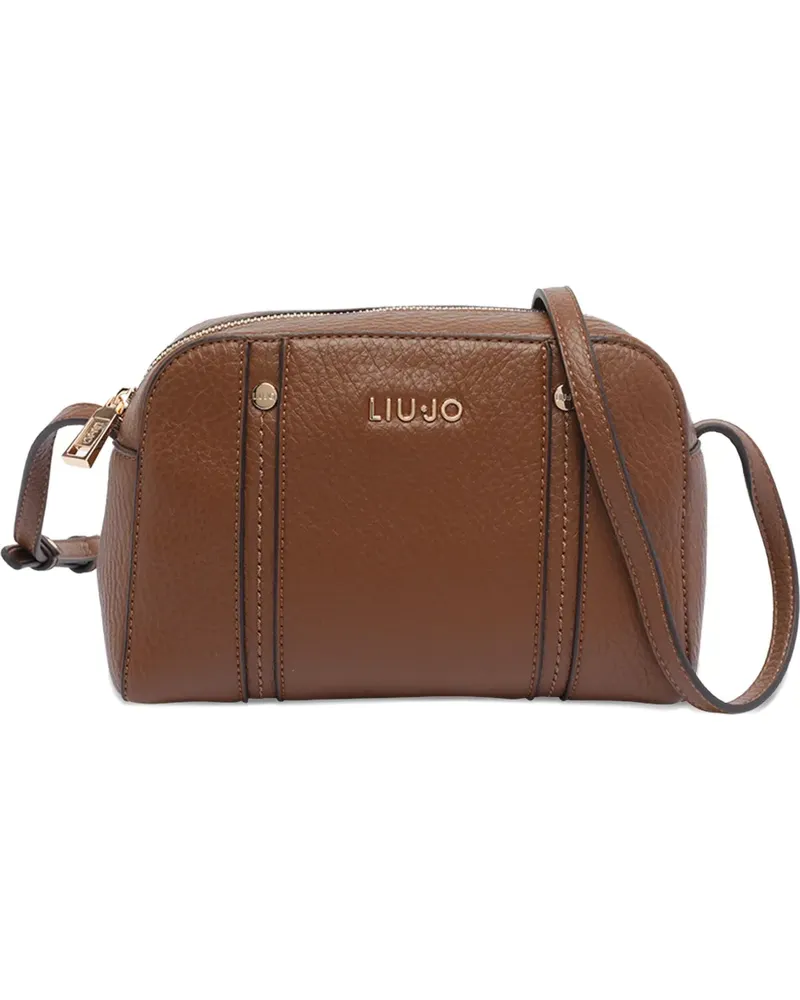 Liu Jo Schultertasche mit Logo-Schild - Braun Braun