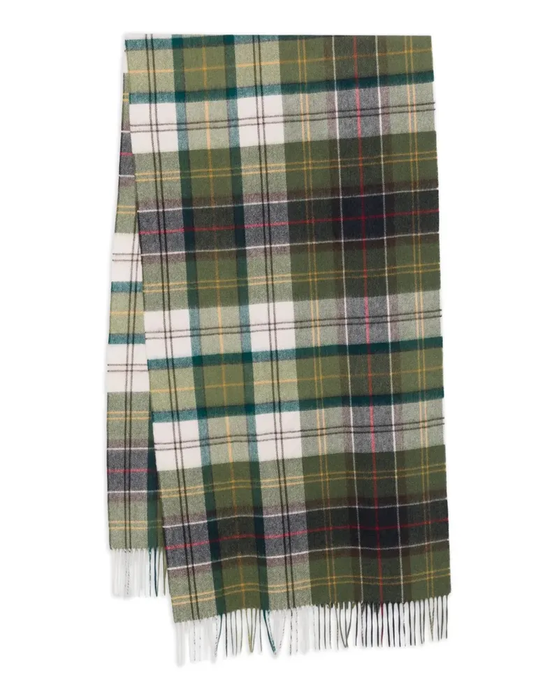 Barbour tartan-check fringed scarf - Grün Grün