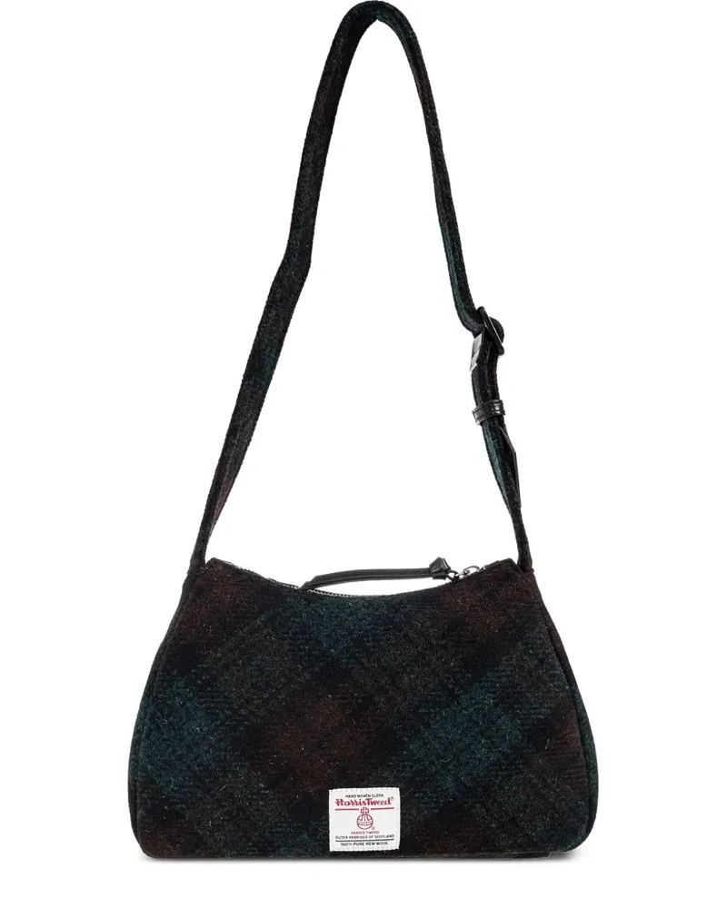 Vivienne Westwood Karierte Kate Schultertasche mit Orb-Schild - Schwarz Schwarz