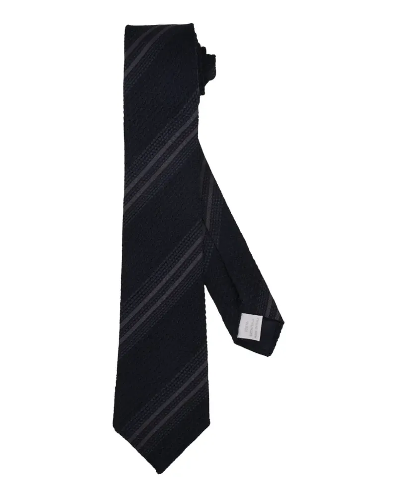 Tagliatore Seidenkrawatte mit diagonalen Streifen - Blau Blau