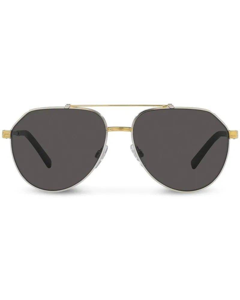 Dolce & Gabbana Getönte Pilotenbrille mit Logo - Gold Gold
