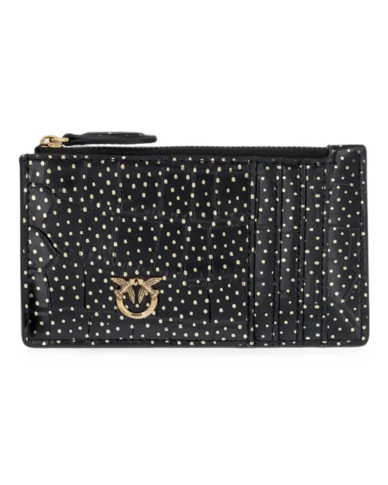Pinko Love Birds-hardware leather cardholder - Schwarz Schwarz