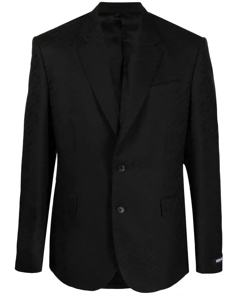 Versace Sakko mit La Greca-Muster - Schwarz Schwarz