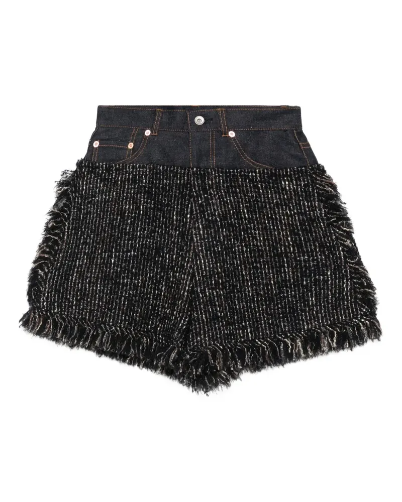 Sacai Jeans-Shorts mit Fransen - Blau Blau