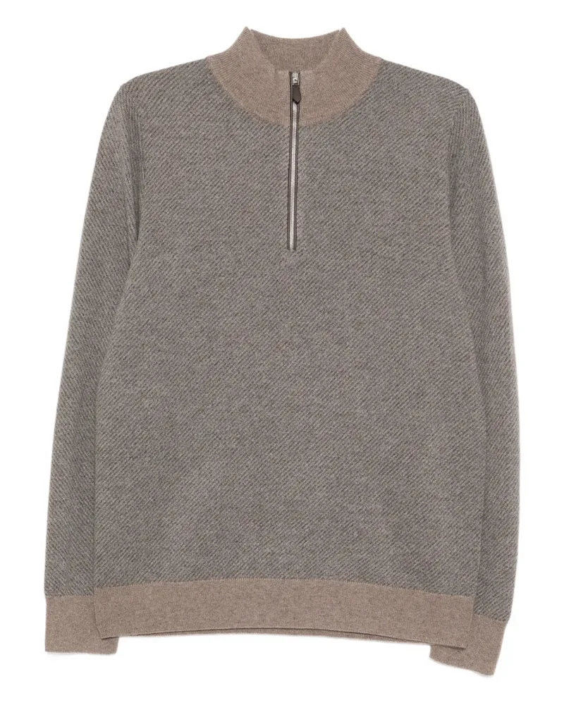 N.Peal jacquard half-zip jumper - Braun Braun