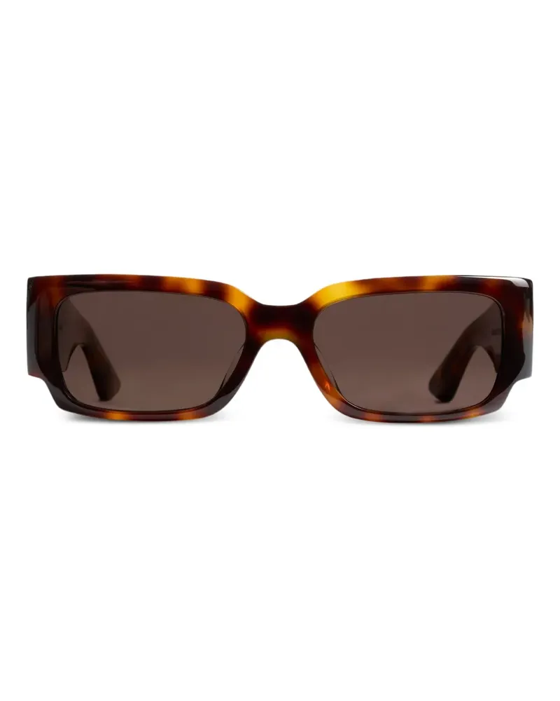 KHAITE Eckige Sonnenbrille mit Leopardenmuster - Braun Braun