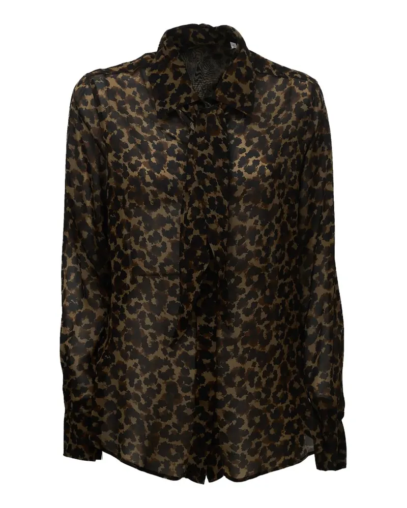 Robert Friedman Kitta Schluppenbluse mit Leopardenprint - Braun Braun