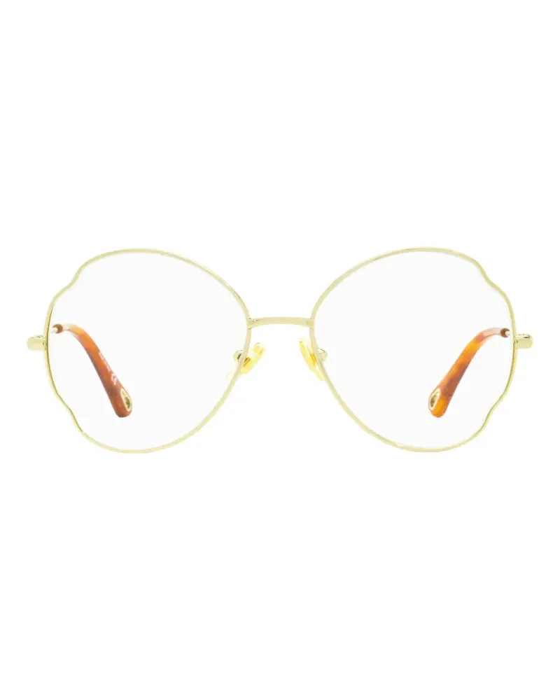 Chloé Brille mit rundem Gestell und Wellenkante - Gold Gold