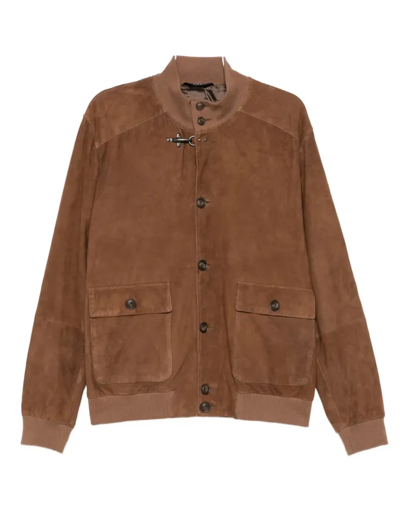 Fay button-up suede jacket - Braun Braun