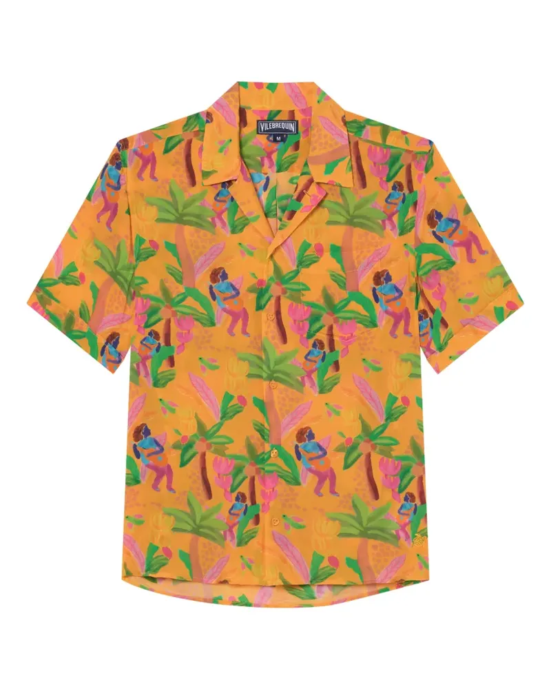 Vilebrequin Tropicalia Bowlinghemd - Orange Orange