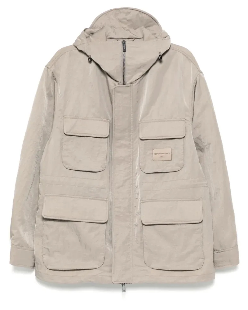 Emporio Armani Military-Jacke mit Logo-Patch - Braun Braun
