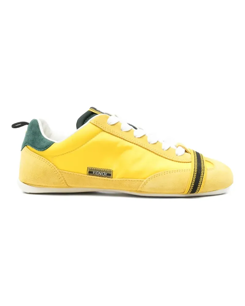 Fendi Sneakers mit Wildlederbesatz - Gelb Gelb