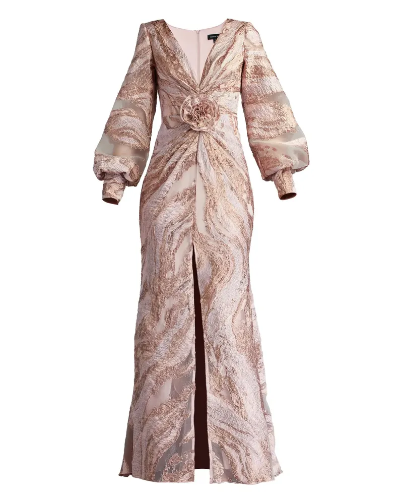 Tadashi Shoji Roselle Gilded Maxikleid mit Wirbel-Print - Rosa Rosa