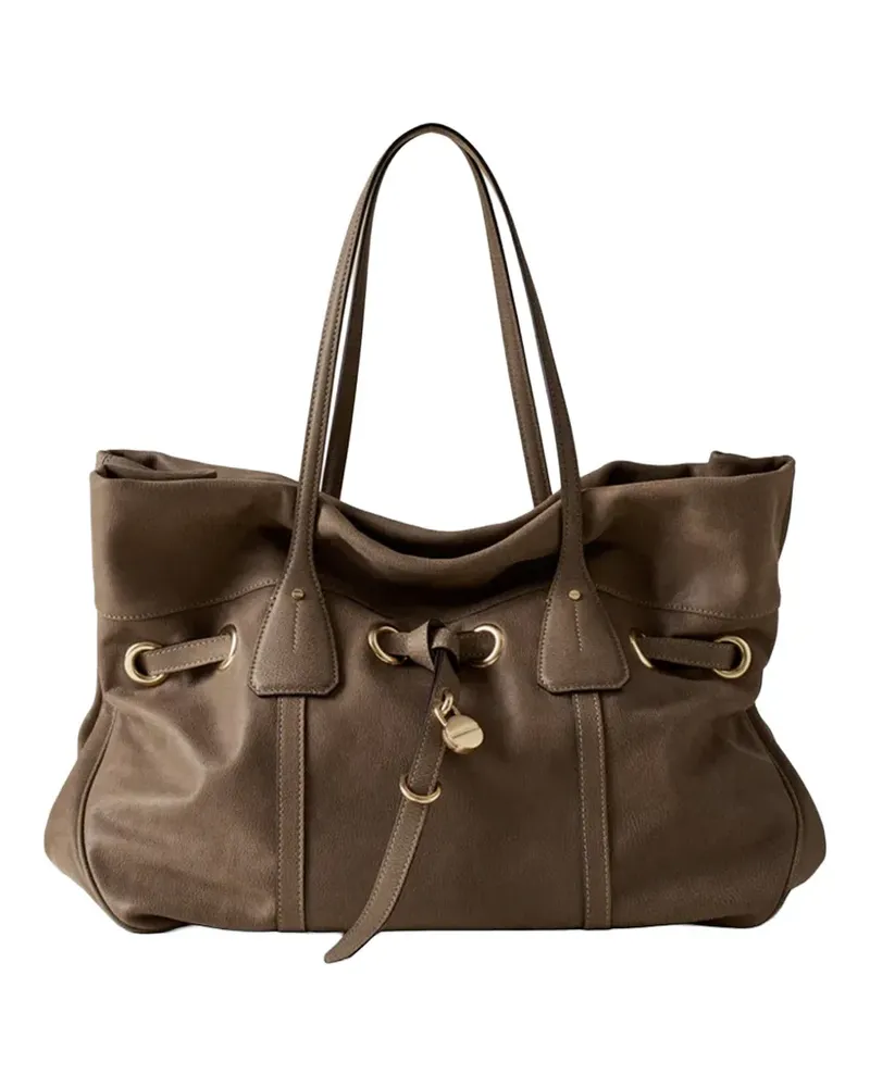 Borbonese large Prive tote bag - Braun Braun