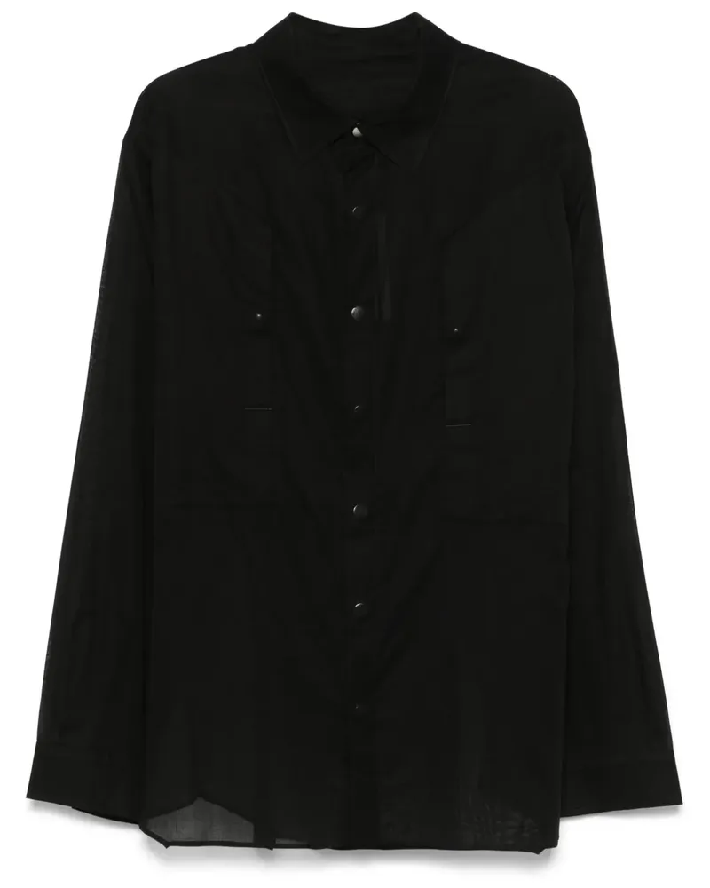 Rick Owens Jumbo Fogpocket Hemd - Schwarz Schwarz