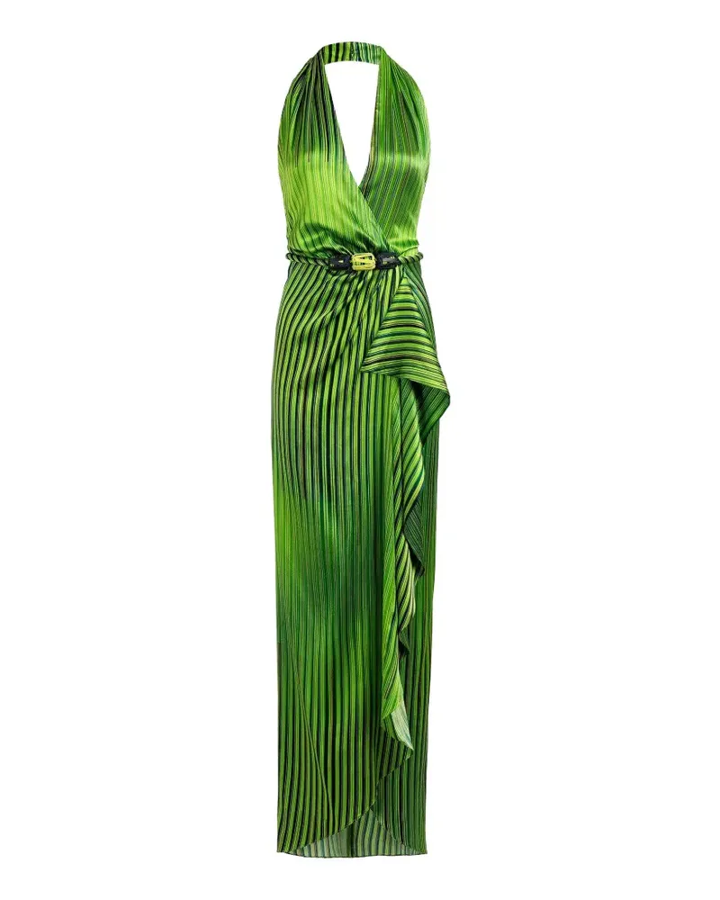 Silvia Tcherassi Gestreiftes Midikleid - Grün Grün