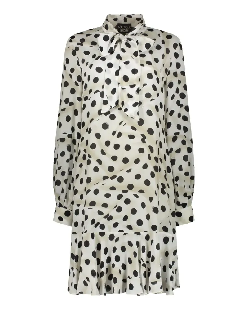 Moschino polka-dot ruffled mini dress - Nude Nude