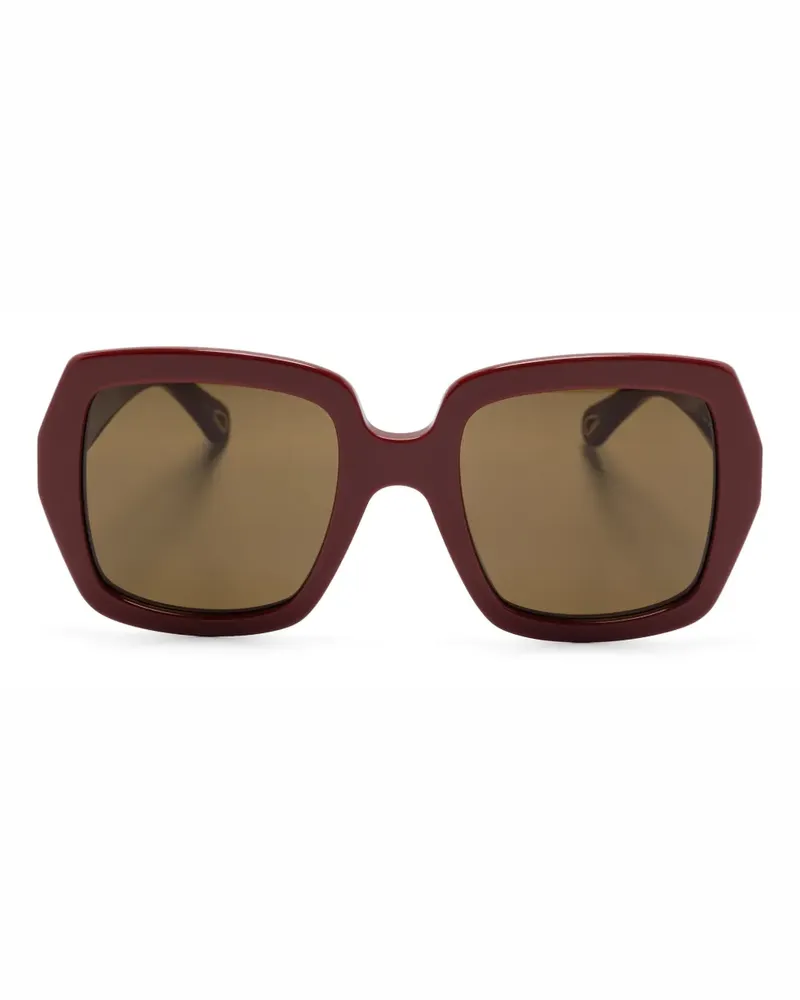 Chloé Sonnenbrille mit eckigem Gestell - Rot Rot