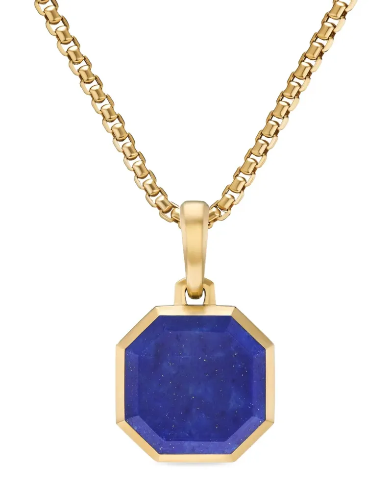 David Yurman 18kt Faceted Gelbgoldamulett mit Lapislazuli 16mm - Blau Blau