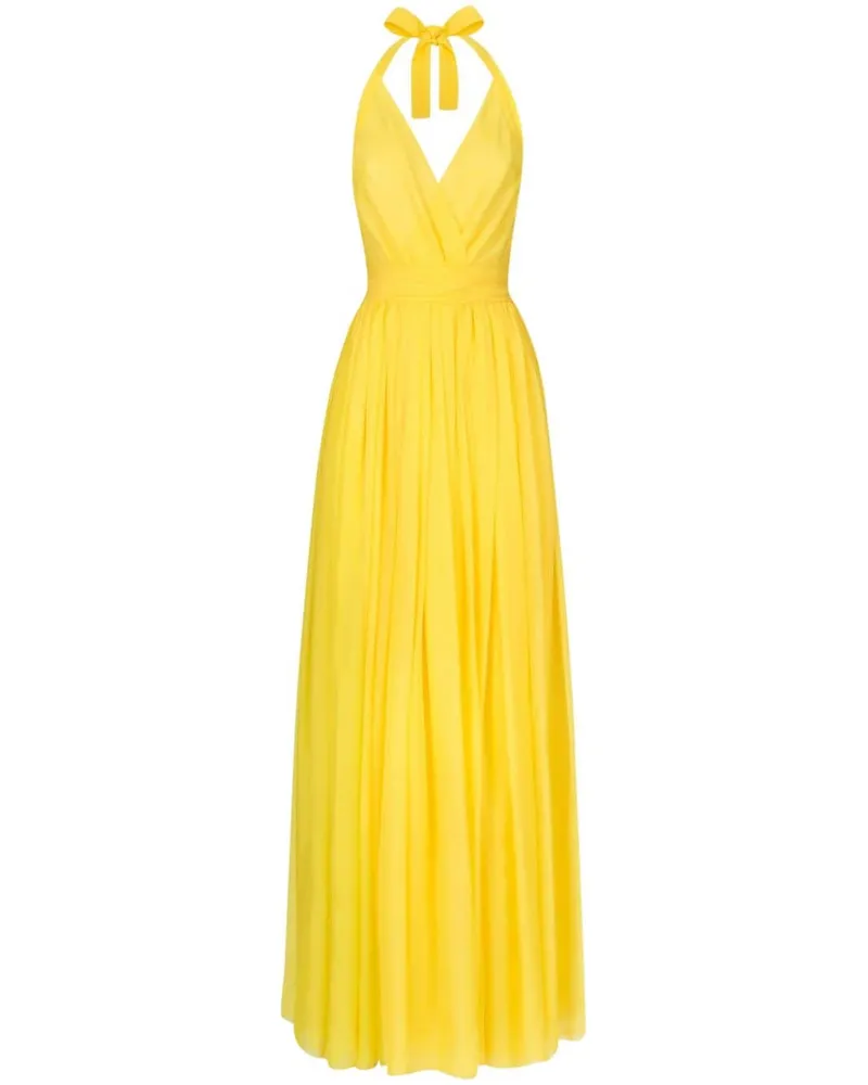 Dolce & Gabbana Neckholder-Maxikleid aus Seide - Gelb Gelb