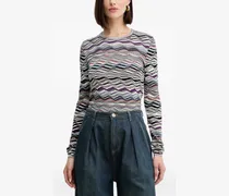 Pullover mit Wellenmuster - Weiß