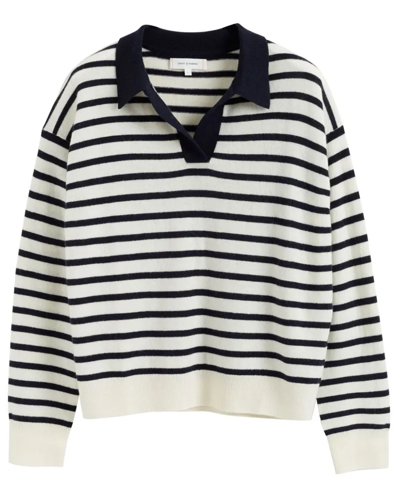 Chinti & Parker Breton Pullover mit Polokragen Blau