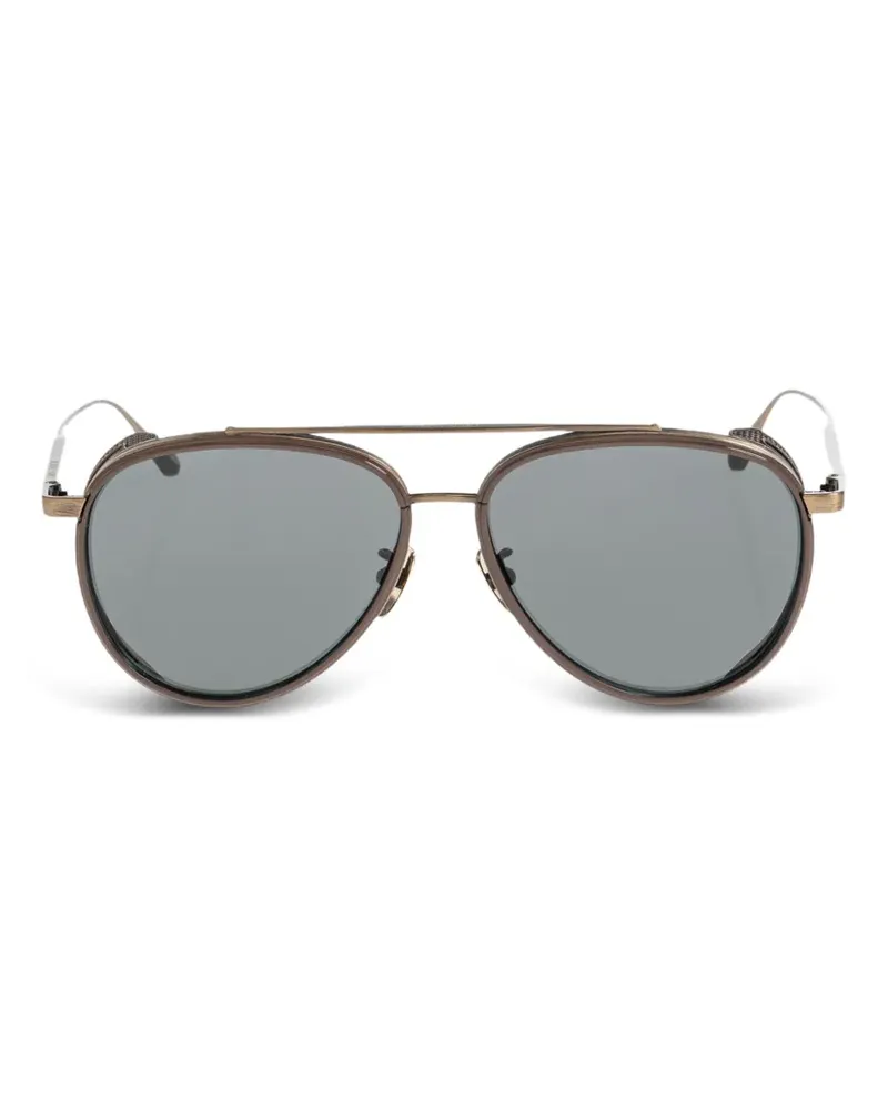 Linda Farrow Cortes Pilotenbrille mit Doppelsteg - Metallic Metallic