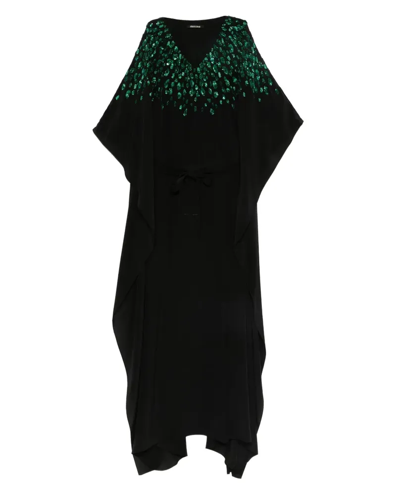 Roberto Cavalli Maxikleid mit Pailletten - Schwarz Schwarz