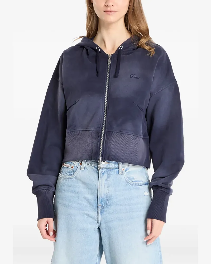 Dime cropped zip-fastening hoodie - Blau Blau