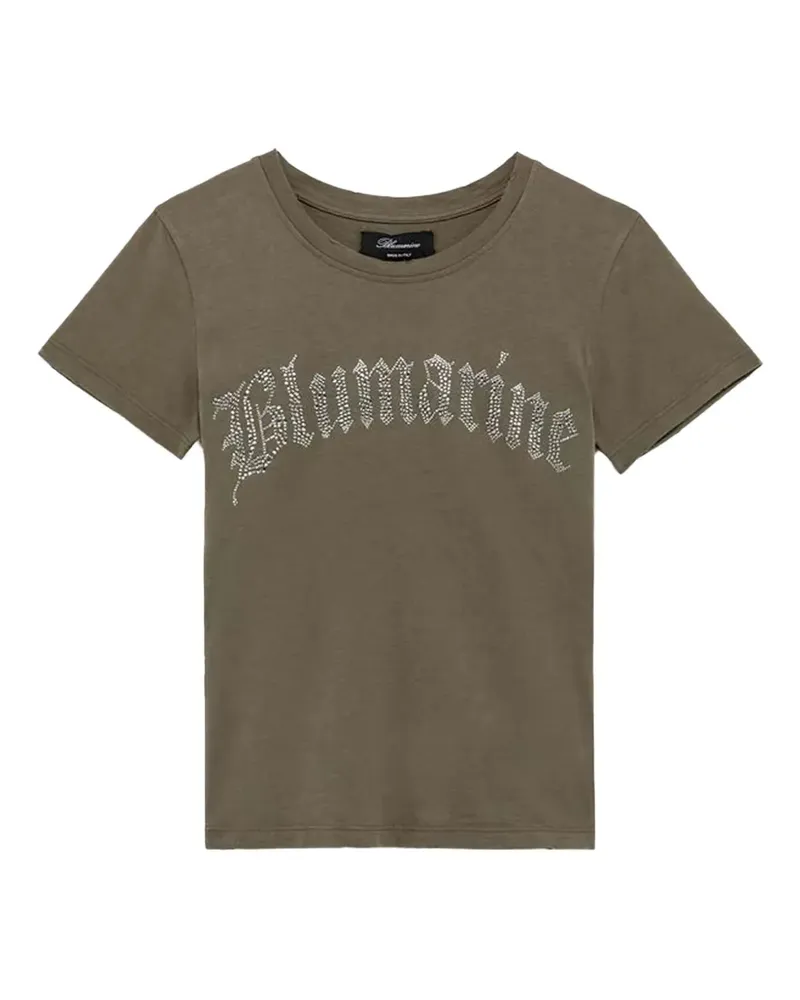 Blumarine T-Shirt mit Kristallen - Braun Braun