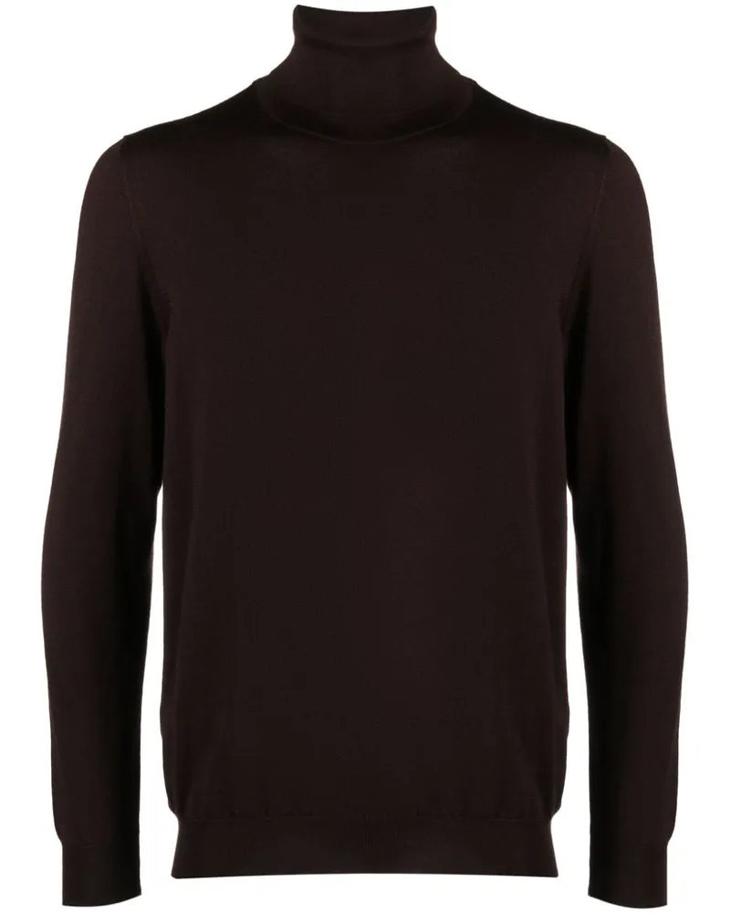 Kiton Fein gestrickter Rollkragenpullover - Braun Braun