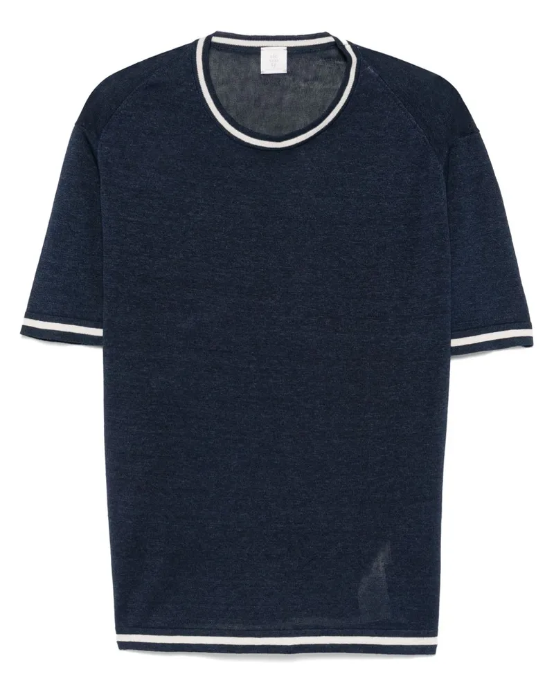 Eleventy Fein gestricktes T-Shirt - Blau Blau
