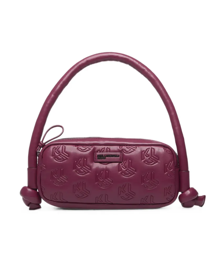Karl Lagerfeld Schultertasche mit Logo-Prägung und Knotendetail - Violett Violett