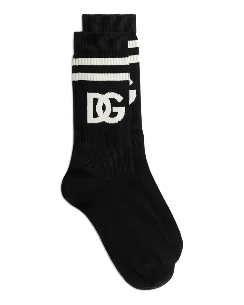 Dolce & Gabbana Socken mit Logo - Schwarz Schwarz