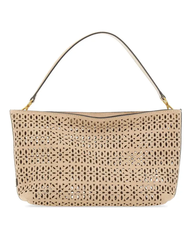 Gianni Chiarini perforated mashup leather shoulder bag - Nude Nude