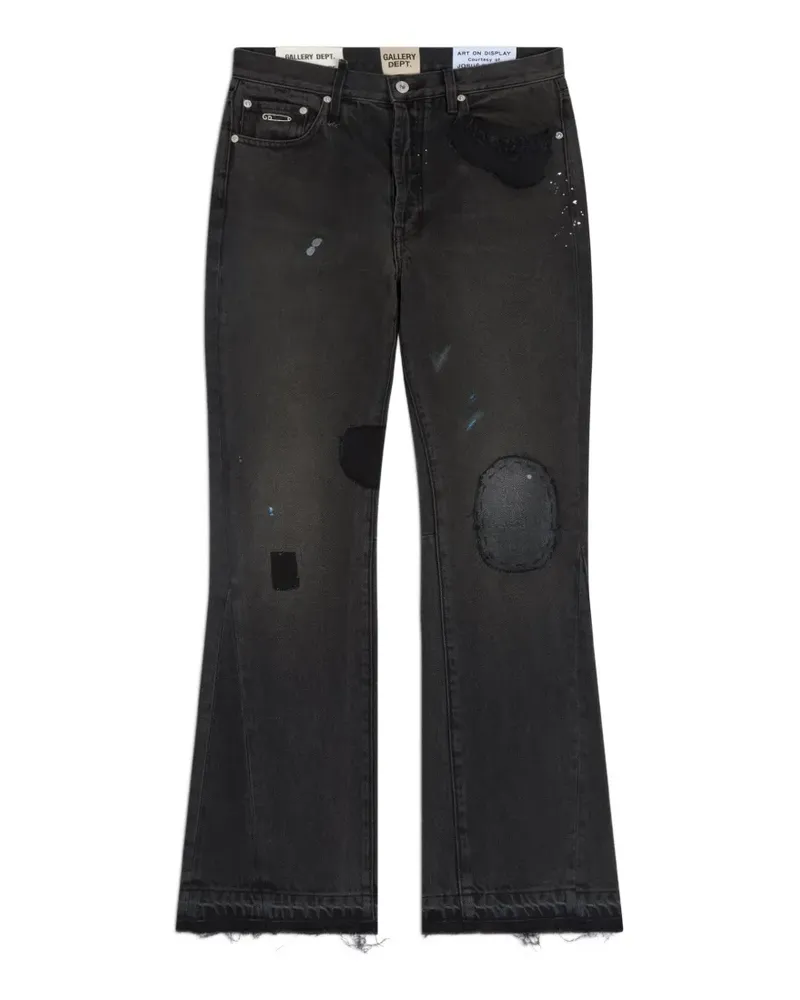 GALLERY DEPT. Ausgefranste Jeans mit Patches - Schwarz Schwarz
