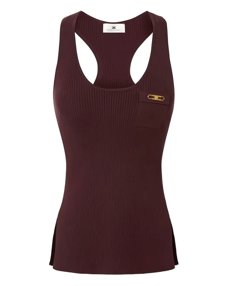 Elisabetta Franchi Geripptes Tanktop mit Brusttasche - Rot Rot
