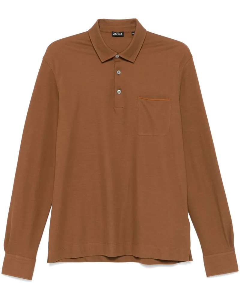 Ermenegildo Zegna Poloshirt aus Pikee - Braun Braun