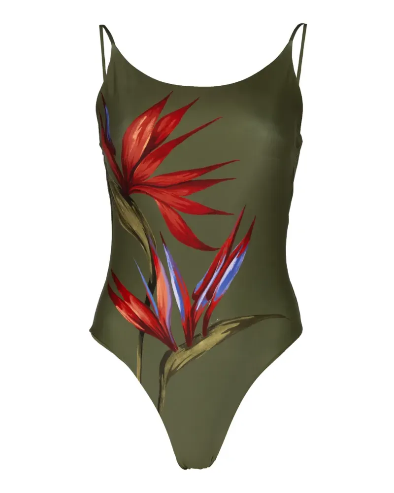 FARM Rio floral-print swimsuit - Grün Grün