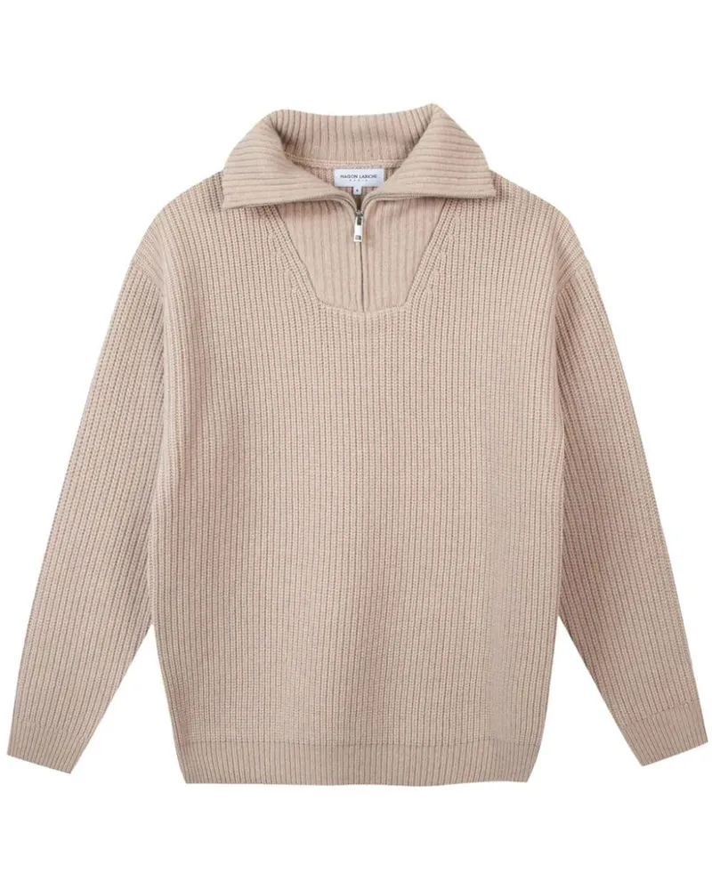 Maison Labiche Gerippter Wollpullover - Nude Nude