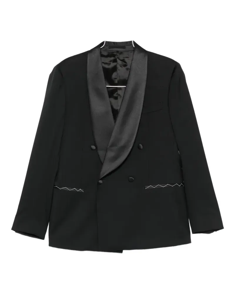 Luigi Bianchi Mantova shawl-lapel double-breasted suit - Schwarz Schwarz
