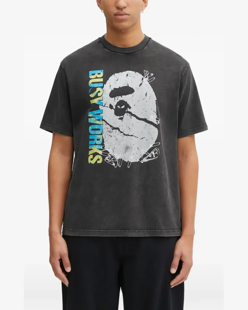 BAPE T-Shirt mit grafischem Print - Schwarz Schwarz