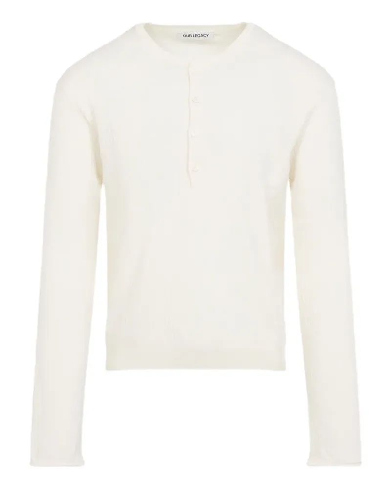 Our Legacy Geripptes Poloshirt mit Knöpfen - Nude Nude