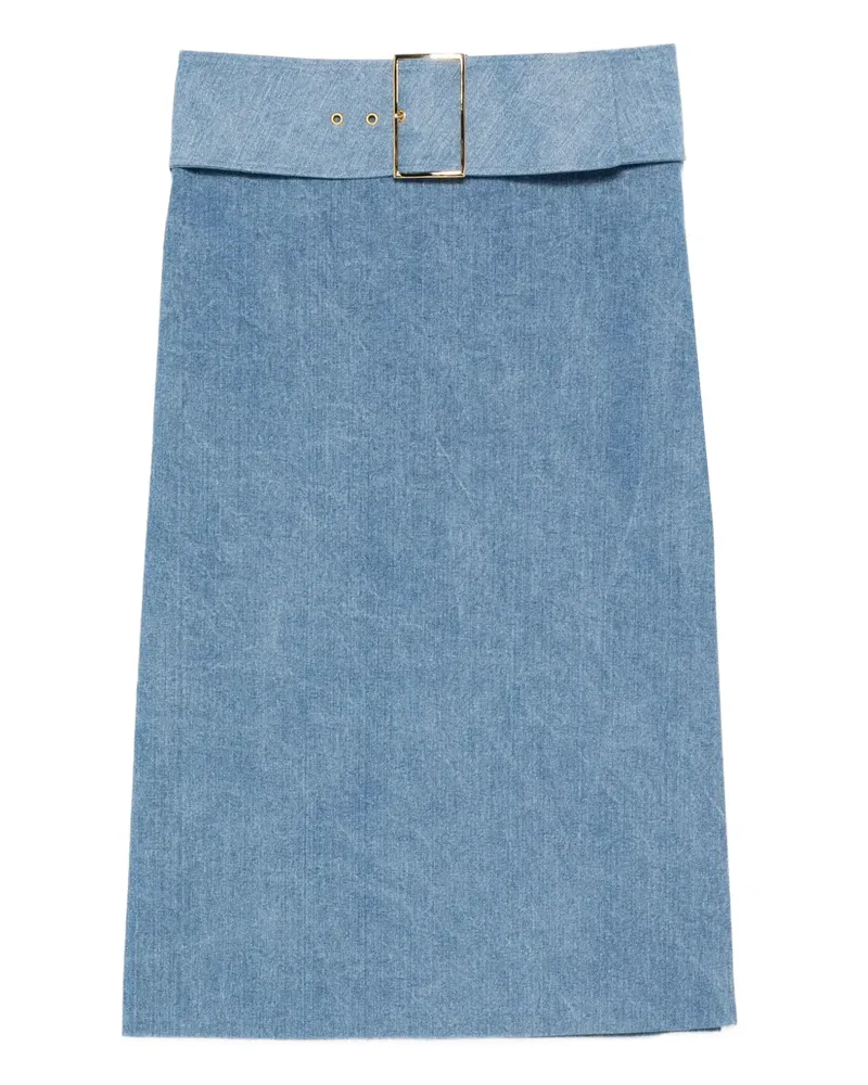 Rowen Rose Midirock mit Gürtel - Blau Blau