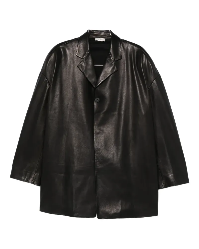 Fear of God Ledermantel mit Knopfleiste - Schwarz Schwarz